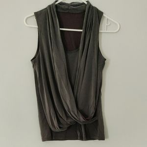 GRAY TANK AND VEST CARDIGAN SIZE S